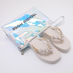 Jeweled Wedge Beach Sandals TM251993 Summer White