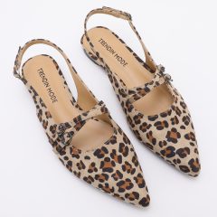 Pointy Slingback TMA05002 Leopard Camel
